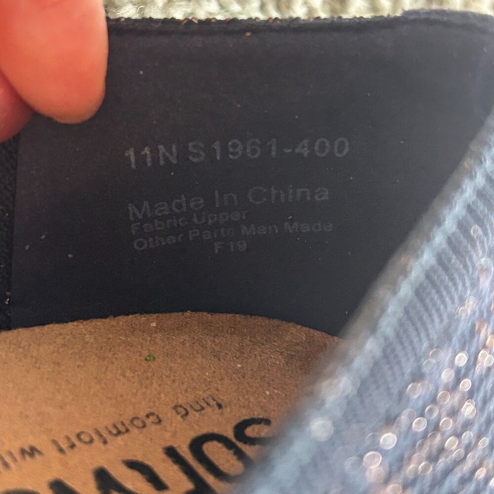 SoftWalk Classic Ballet Flats with Arch Support Navy Metallic Stretch Knit 11N - Picture 5 of 5